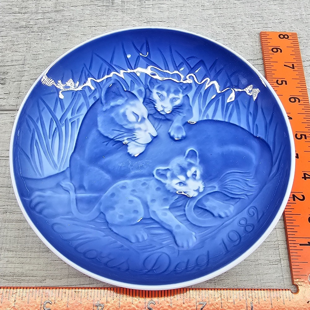 Bing & Grondahl 1982 Mors Dag Mother's Day Plate Mother Lion And Cubs, Denmark